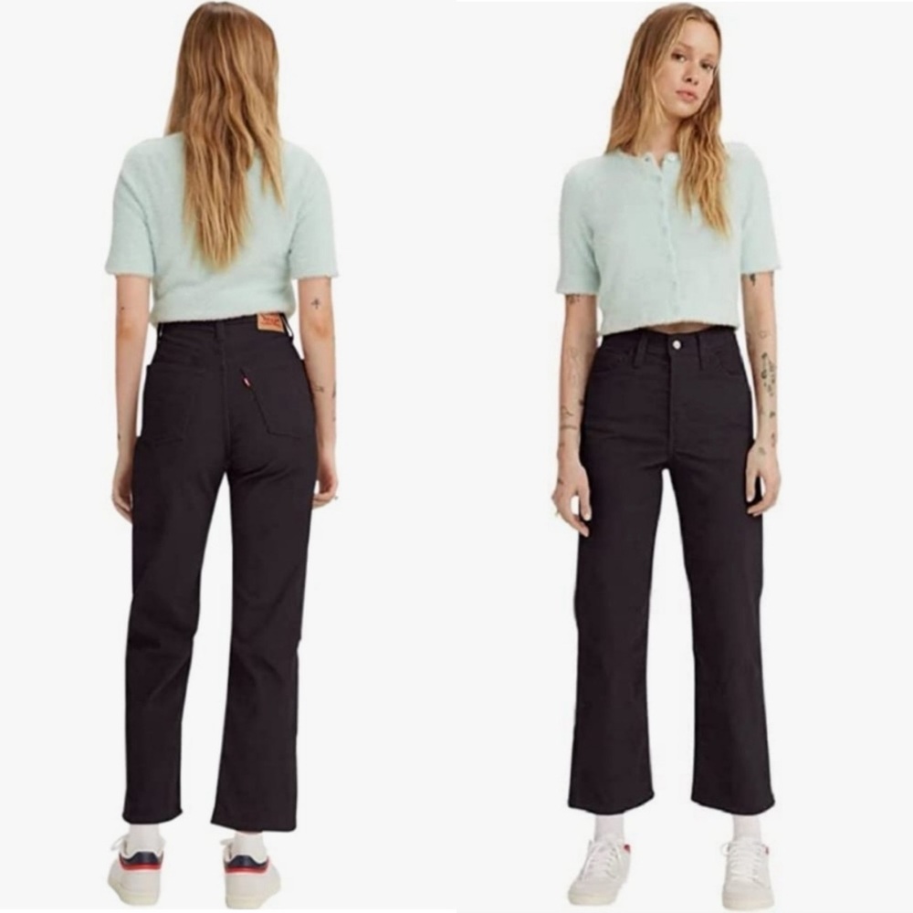 LEVI’S Ribcage Straight Ankle Black Corduroy Size 28